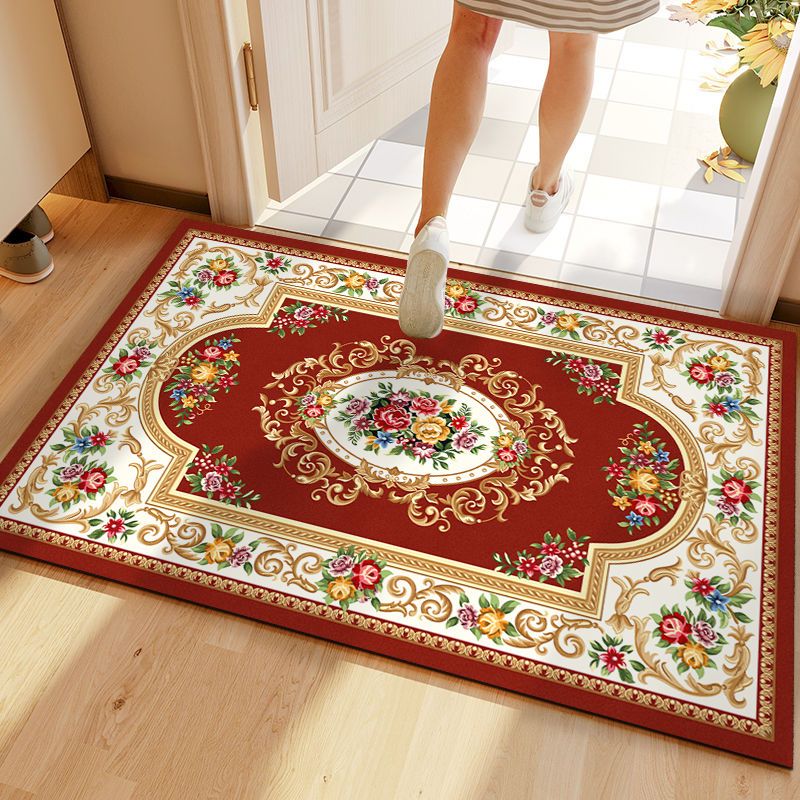 【热卖】入户门地垫红色进门脚垫家用喜庆中式地毯大门口玄关耐脏垫
