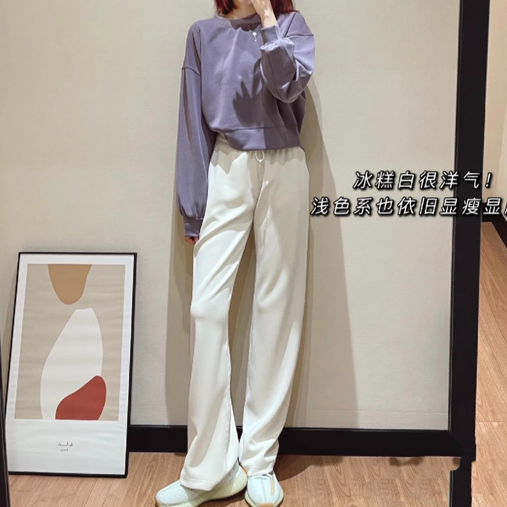 【高定】纸片人空气层意大利设计女士运动舒适直全色筒裤 2959