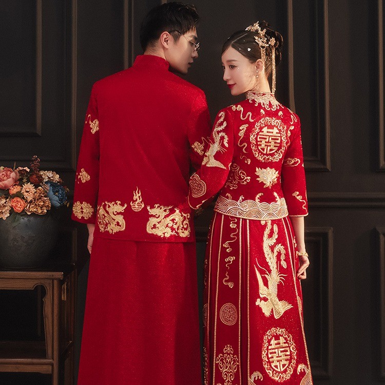 q秀禾服新娘2023年新款结婚敬酒服小个子大码中式婚服出阁服显瘦