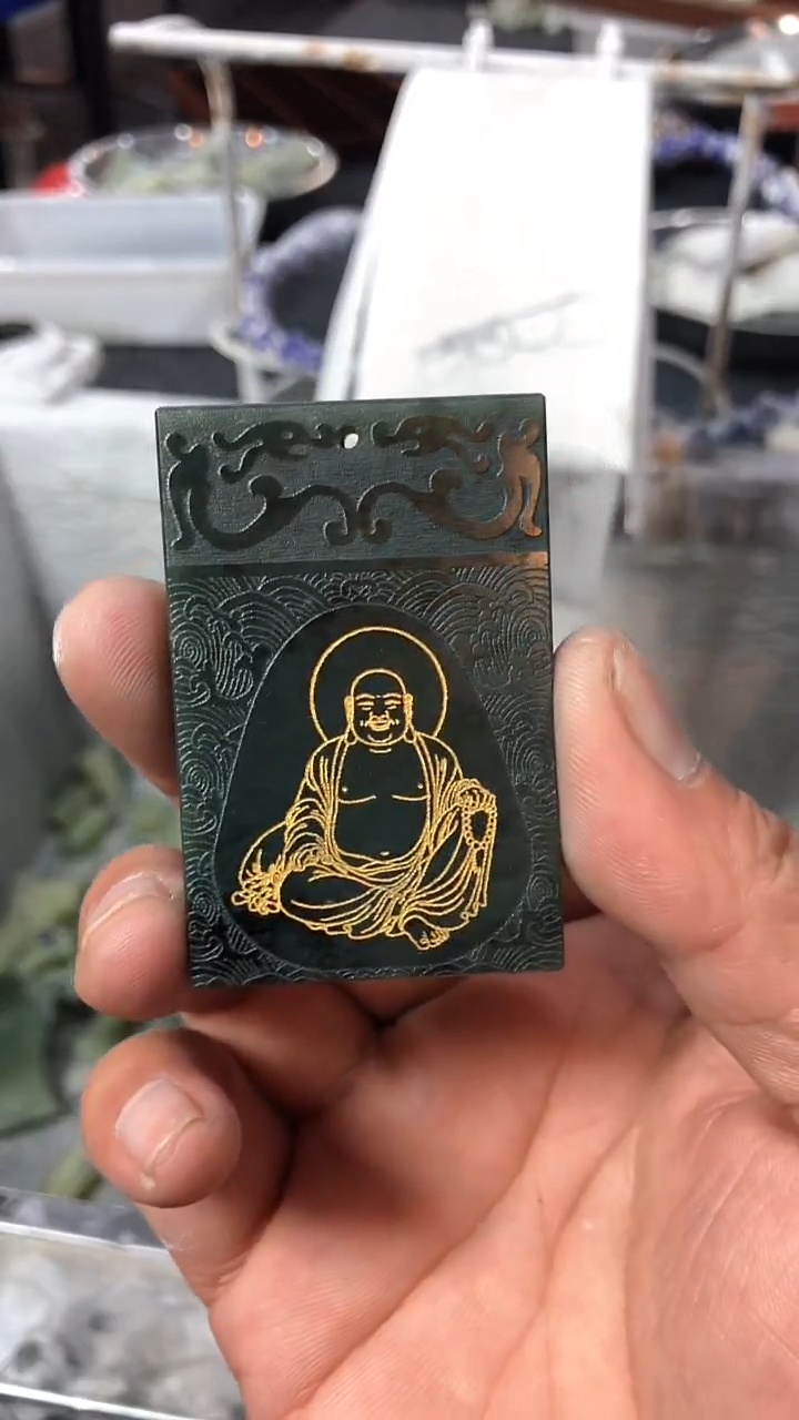 【闪购商品】和田玉挂件未镶嵌和田玉青玉佛牌