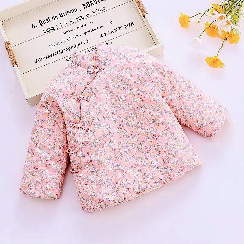 宝宝棉衣儿童棉花棉袄婴儿冬季保暖复古碎花棉服女童上衣外套