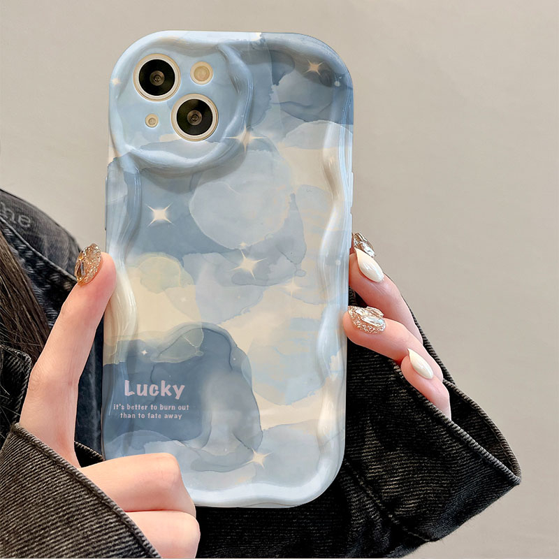 渐变蓝晕染适用苹果15手机壳vivo14plus华为13pro小米12maxoppoxr