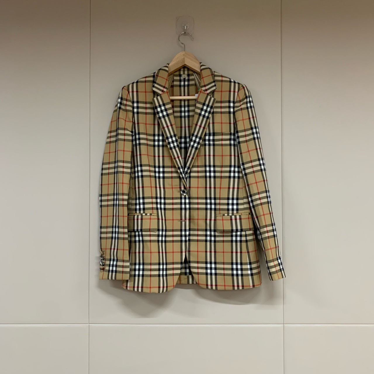 Burberry爆款格纹羊毛西服外套/uk4/全新/13473