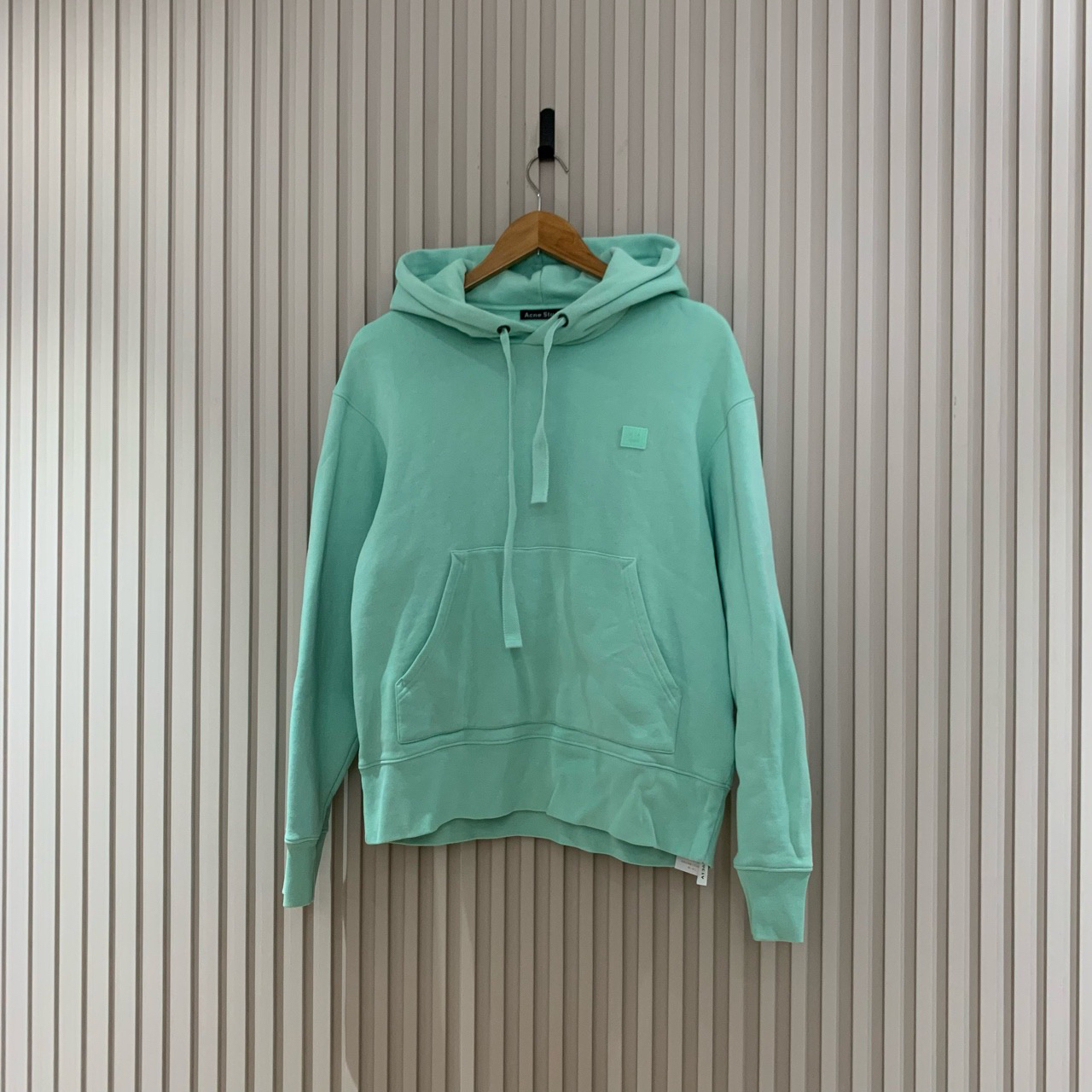 Acne Studios蒂芙尼绿刺绣徽标笑脸帽衫/os s码/99新/13619