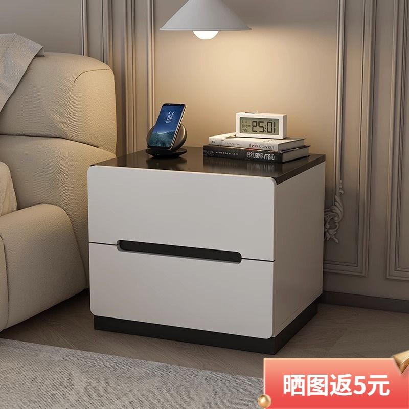 床头柜现代简约家用卧室高级感床边柜简易新款收纳储物一体小柜子