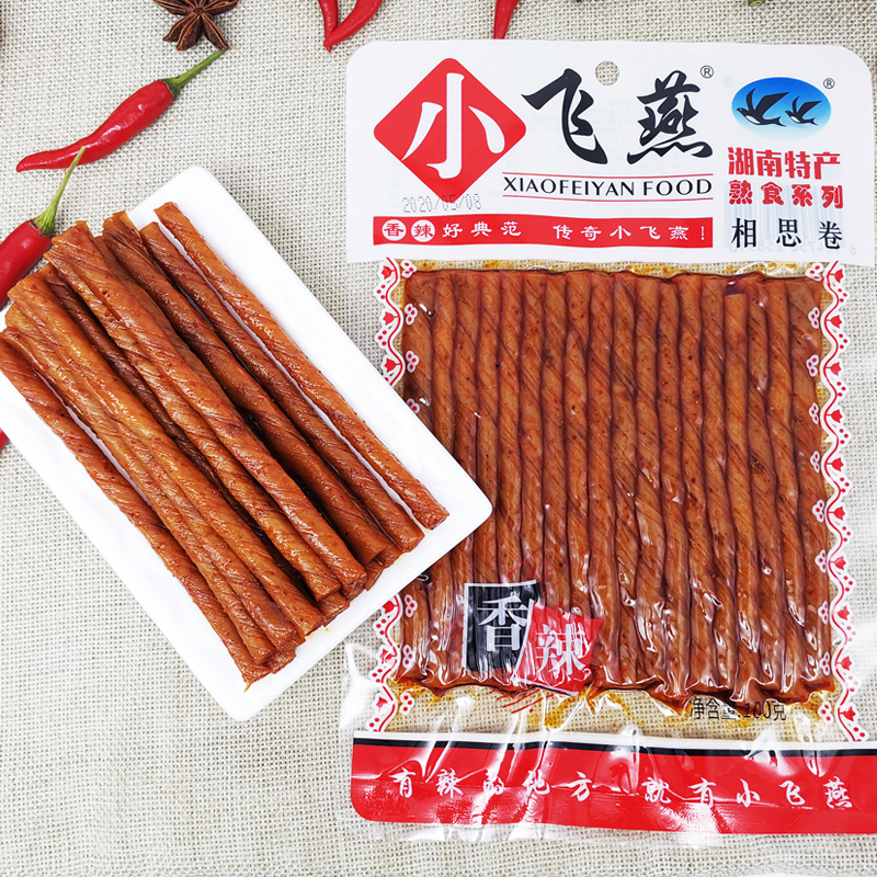 小飞燕相思卷90g*10豆皮卷豆片辣条零食小包装香辣湖南特产小吃