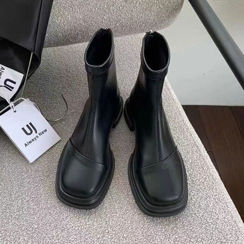 短筒靴子女鞋冬季新款加绒马丁靴女瘦瘦靴子切尔西短靴女新款百搭