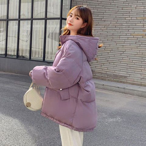 波登司白鸭绒羽绒服女2023冬季新款学生短款ins韩版宽松加厚外套