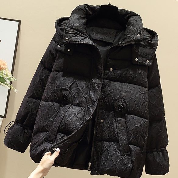 波登司白鸭绒羽绒服女2023新款爆款冬季外套韩版宽松洋气连帽短款