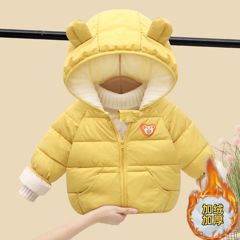 宝宝棉服加绒加厚婴儿冬季可爱棉衣男童女童发光外套儿童
