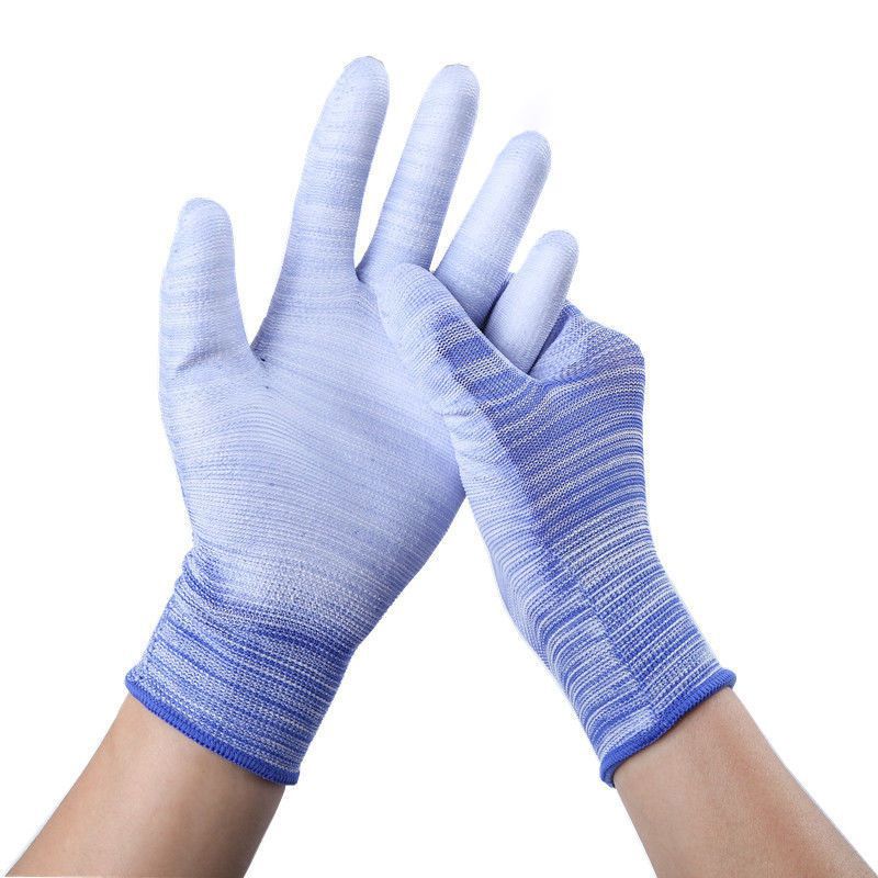 PU涂掌手套劳保耐磨防滑透气薄款尼龙带胶皮涂指涂胶手套工作干活