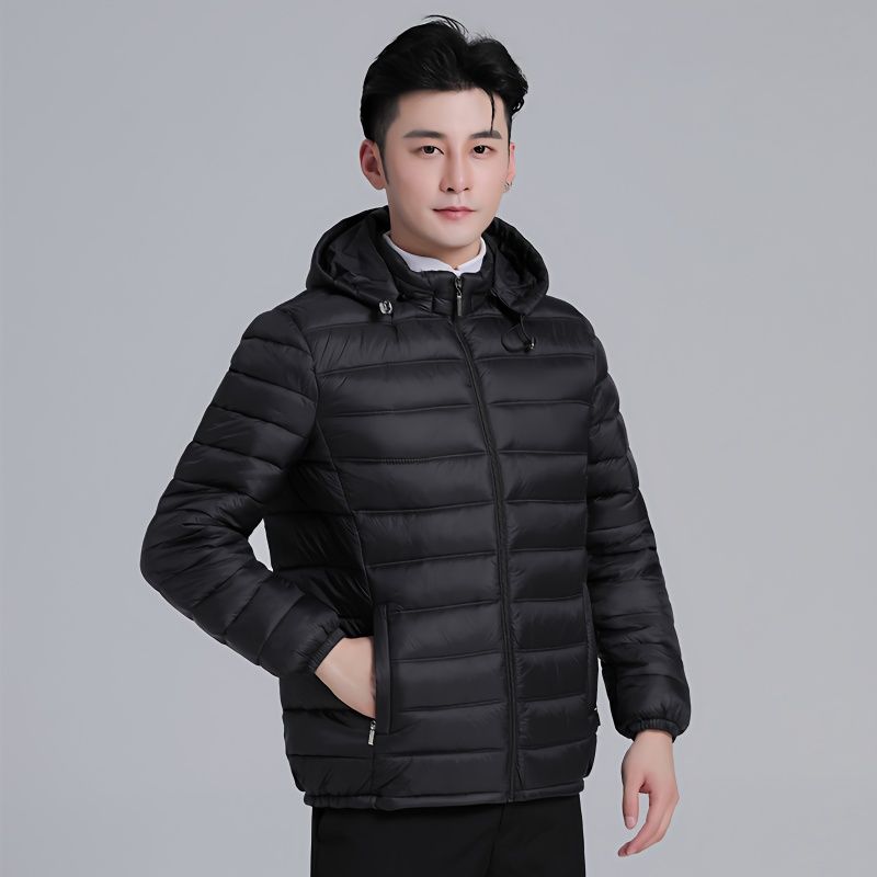 休闲轻薄秋冬薄款户外男士羽绒棉服棉袄棉衣连帽加厚防寒冬季装