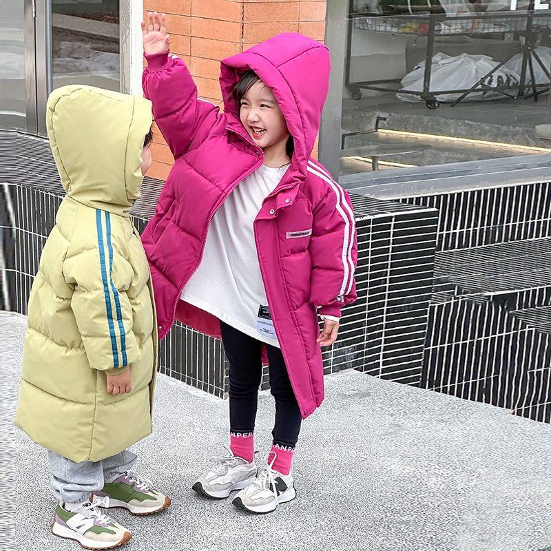 巴ʚ拉巴ʚ拉2024新款儿童羽绒棉服中长版韩版男女童洋派加厚棉衣中