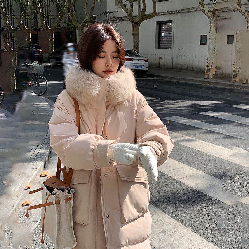 鸭鸭羽绒服女2023年新款中长款白鸭绒时尚洋气设计感小众爆款冬季