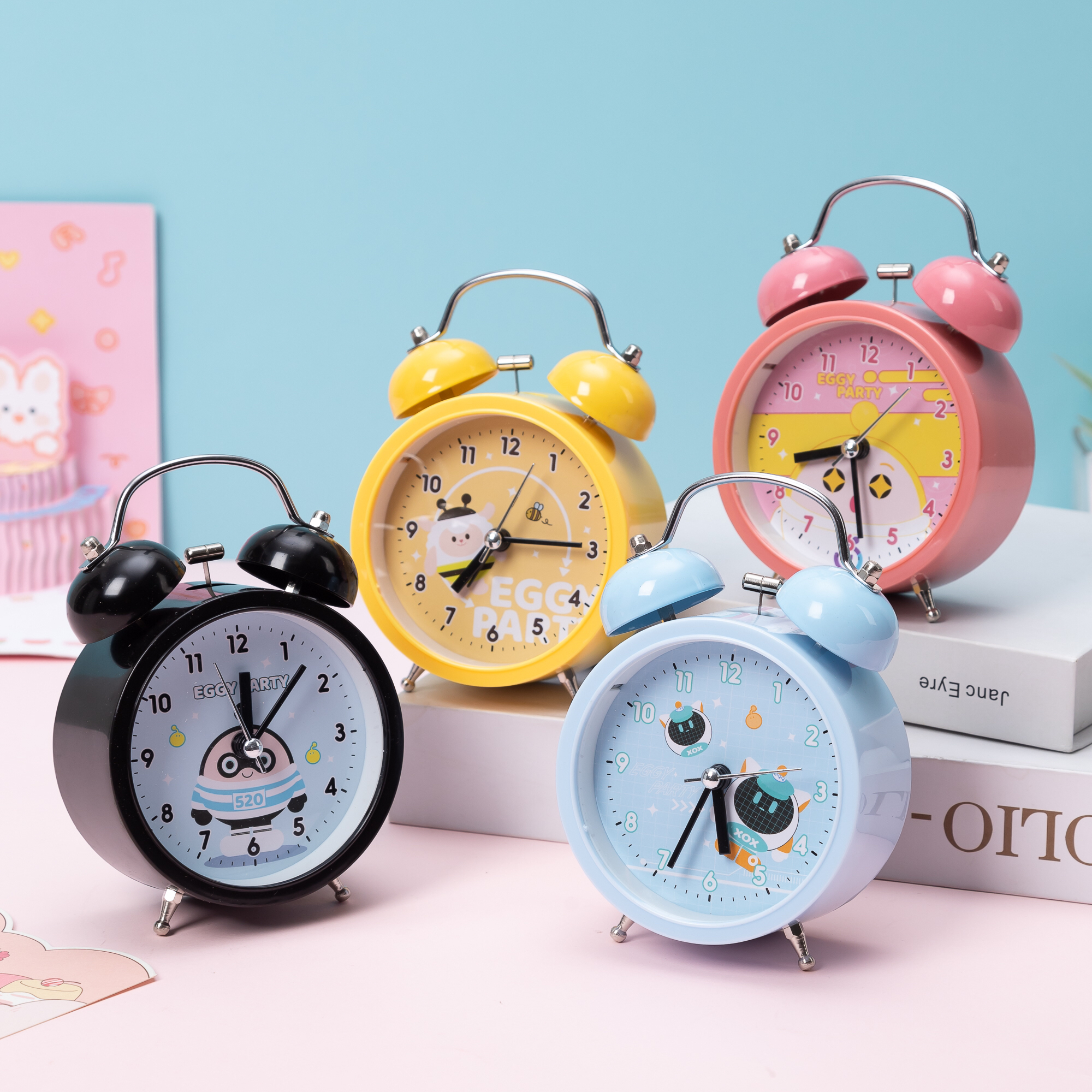 新款蛋宝闹钟学生起床神器桌面时钟摆台式儿童男女孩学习文具闹铃