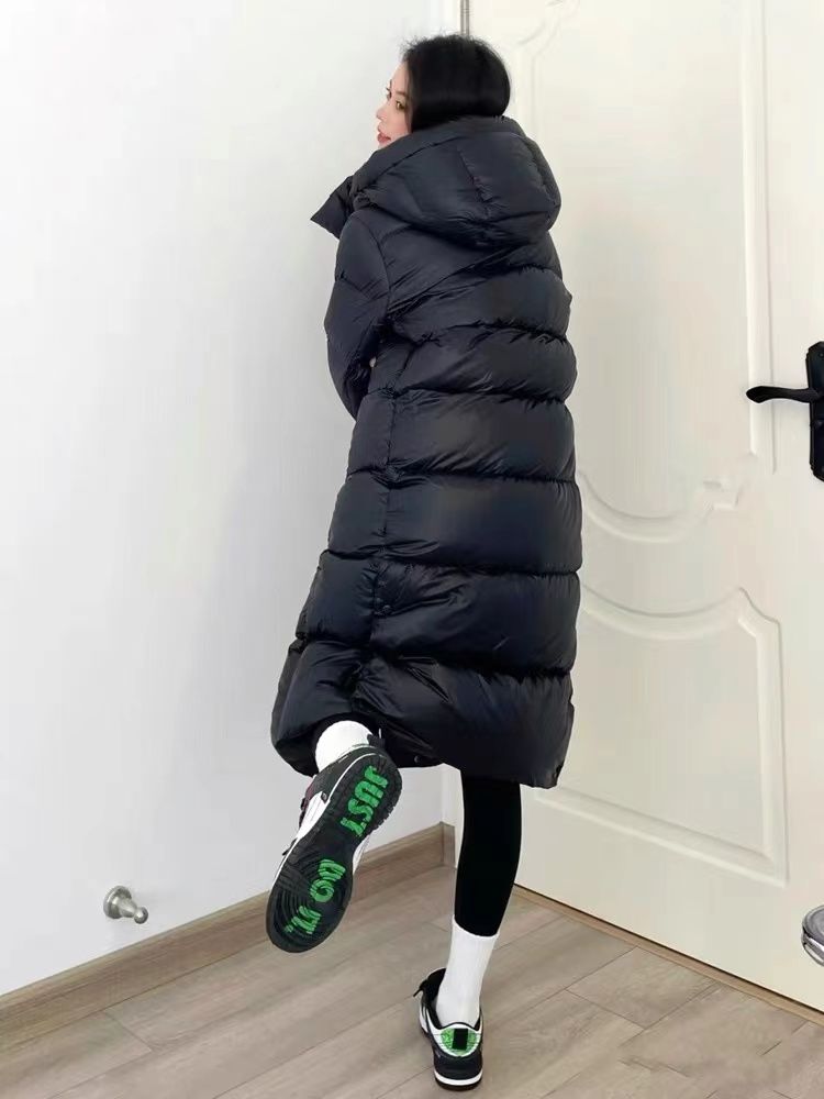 羽绒服2023新款黑金长款女年冬季情侣宽松加厚过膝袄外套
