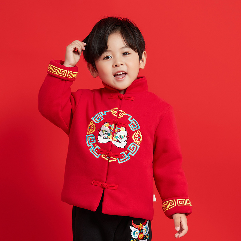 【兰威丽洋】儿童过年喜庆衣服冬季加厚棉服小童宝宝新年装唐装