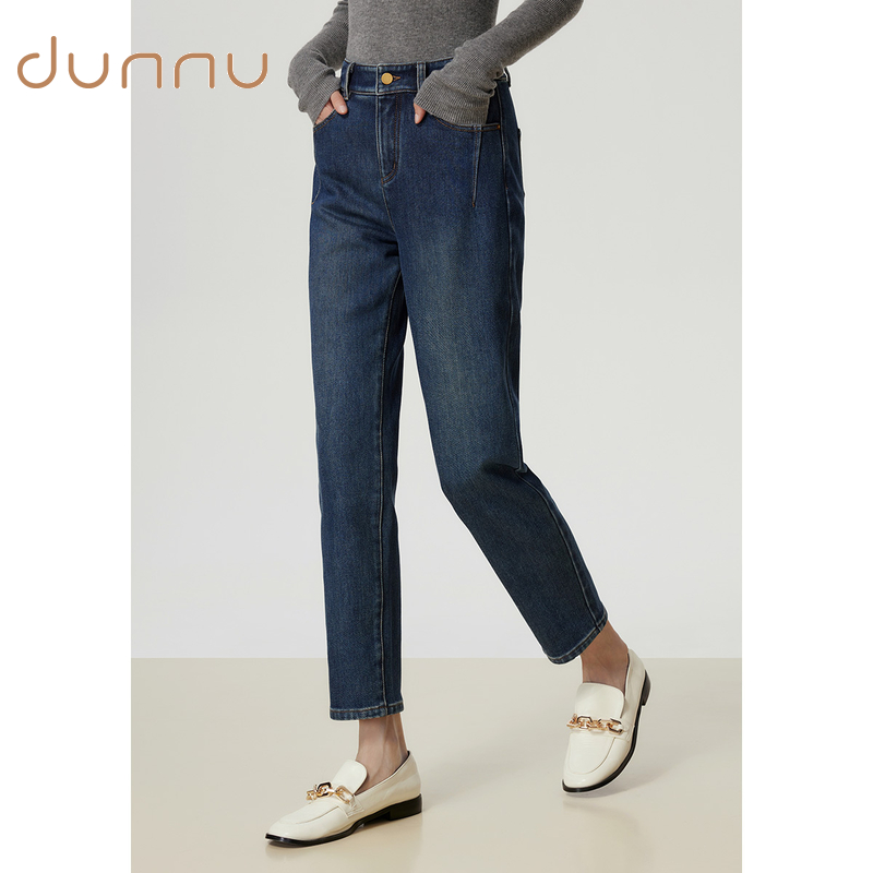 dunnu敦奴春秋经典复古休闲牛仔裤FS512122