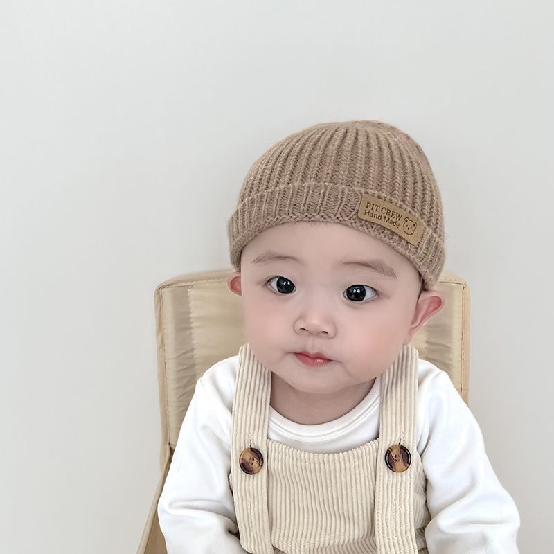 兴雅ins韩版婴儿毛线帽秋冬款可爱超萌宝宝冬天套头针织帽胎可可