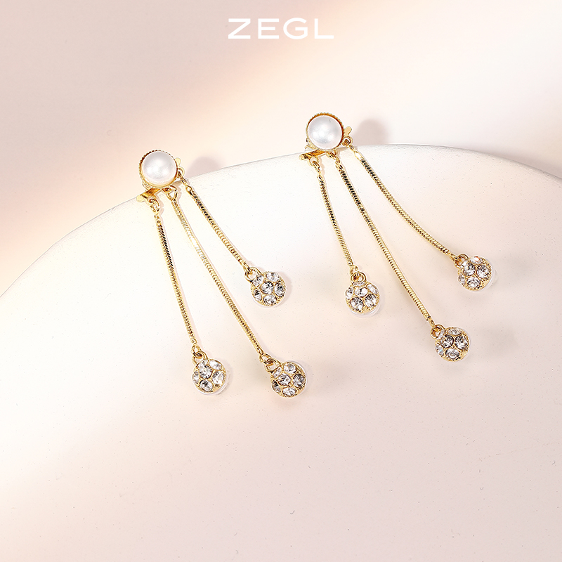 ZEGL【福袋款式随机发】时尚精致气质百搭流苏耳环