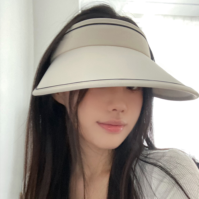 UPF50+冰丝防晒帽女2023新款夏季防紫外线遮阳帽大檐空顶太阳帽子