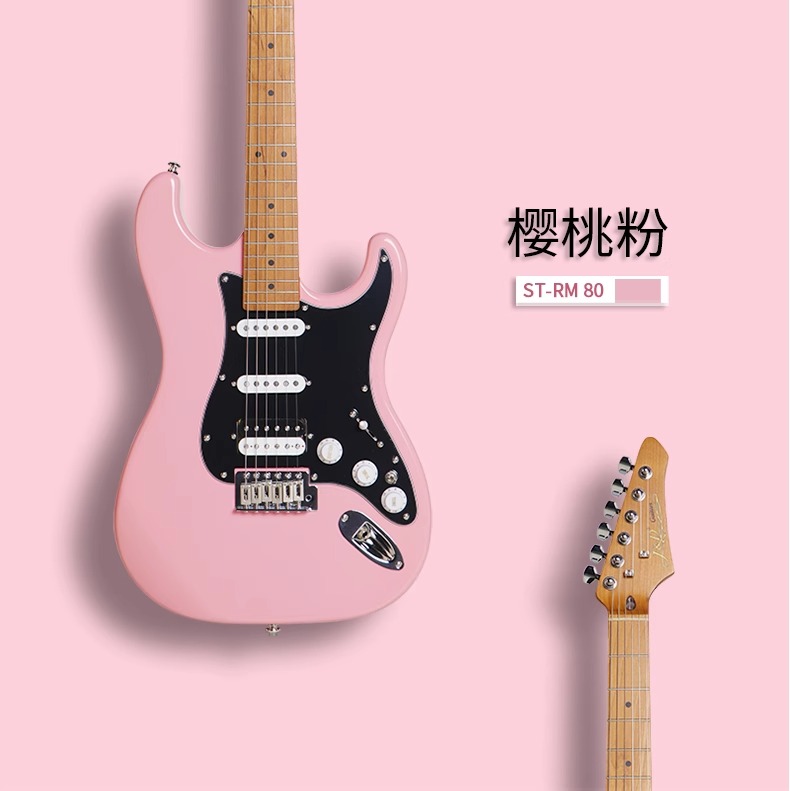 J&D GUITARS电吉他ST JM-RM80 烤枫木琴颈赤杨木琴体男生女生_玩具乐器 