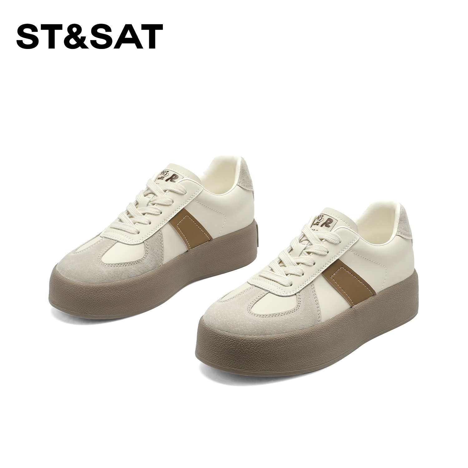 St&Sat/星期六时尚厚底运动休闲鞋女ins2023复古低帮鞋SS33112G38