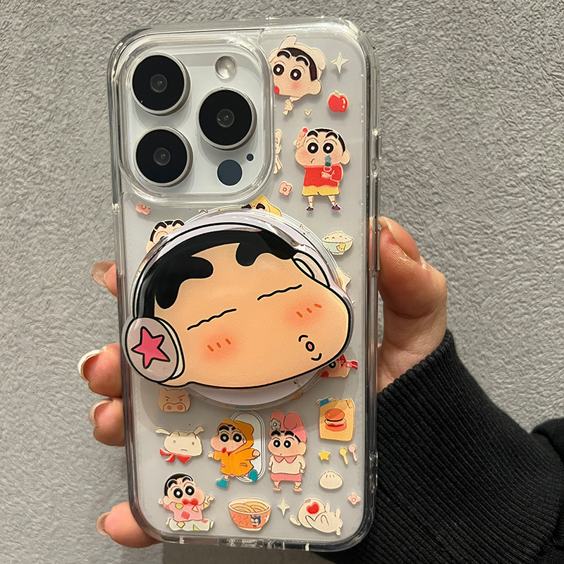蜡笔小新小狗磁吸支架壳适用苹果15手机壳iPhone14新款pro女12/13