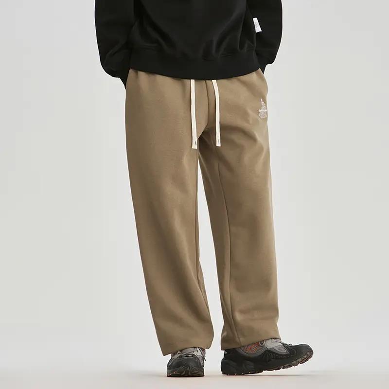 秋季男士大码休闲裤青春潮流美式宽松日系复古阔腿垂感直筒卫裤