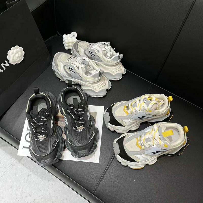 欧货厚底老爹鞋女2024早春新款真皮拼色百搭小个子增高休闲运动鞋