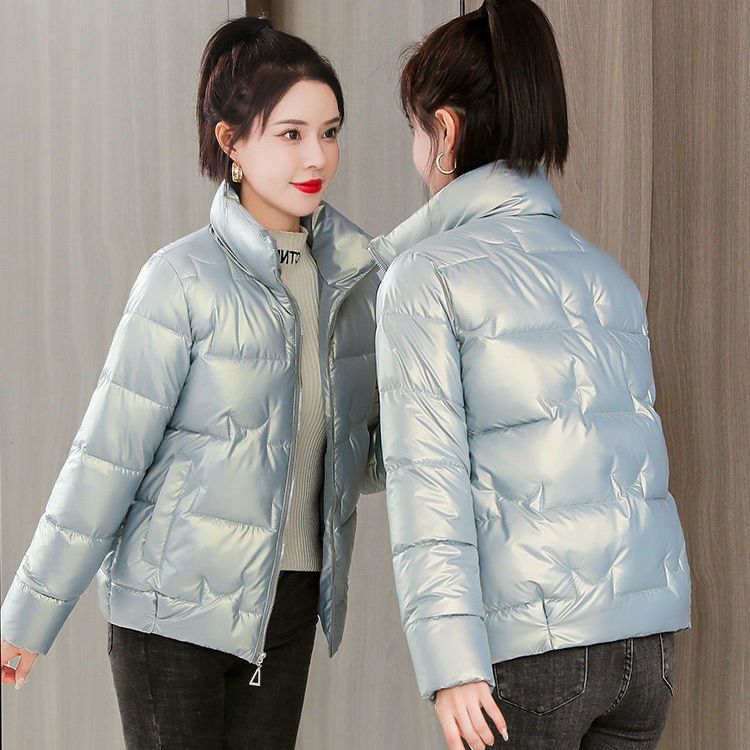 波司豋冬季棉袄女2023新款亮面免洗短款立领外套女韩版加厚款羽绒