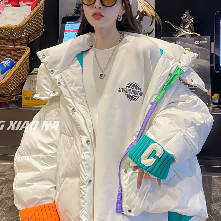 波司断码波司断码c字母针织袖口面包羽绒棉服女冬时尚棉衣小个子