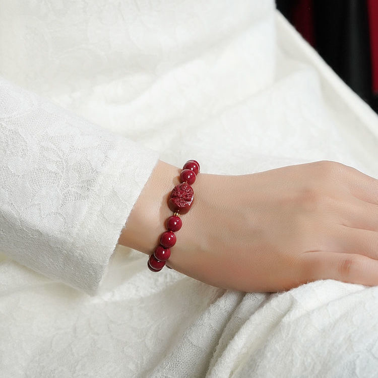 高含量朱砂紫金手链【八大守护者手链】朱砂手串时尚设计款