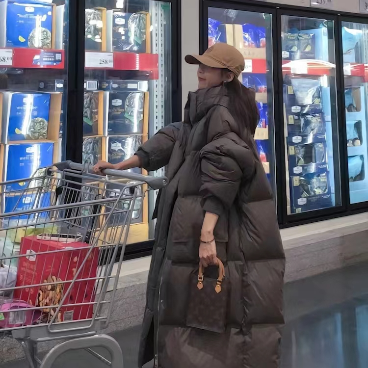 长款过膝羽绒服女加厚白鸭绒新款冬季外套