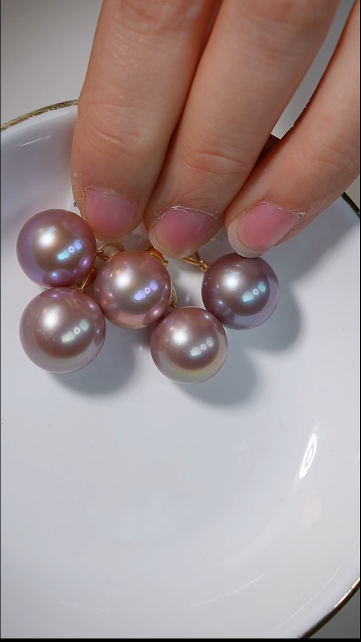 【闪购商品】淡水珍珠吊坠(赠链)18K金镶嵌Y35淡水紫珠吊坠14-15