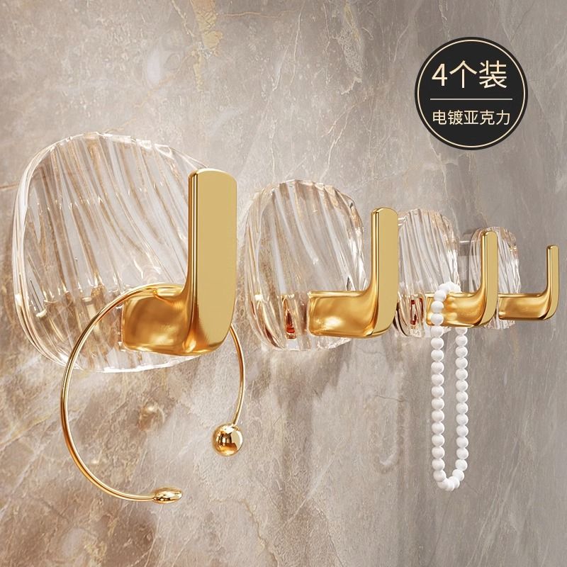 亚克力挂钩浴室免打孔强力粘胶卫生间墙壁上毛巾轻奢无痕粘钩收纳