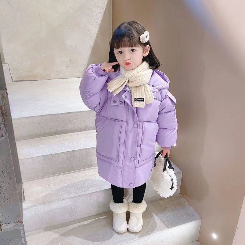 好物女童中长款儿童棉衣外套女宝宝棉袄冬季加厚2023新款冬装