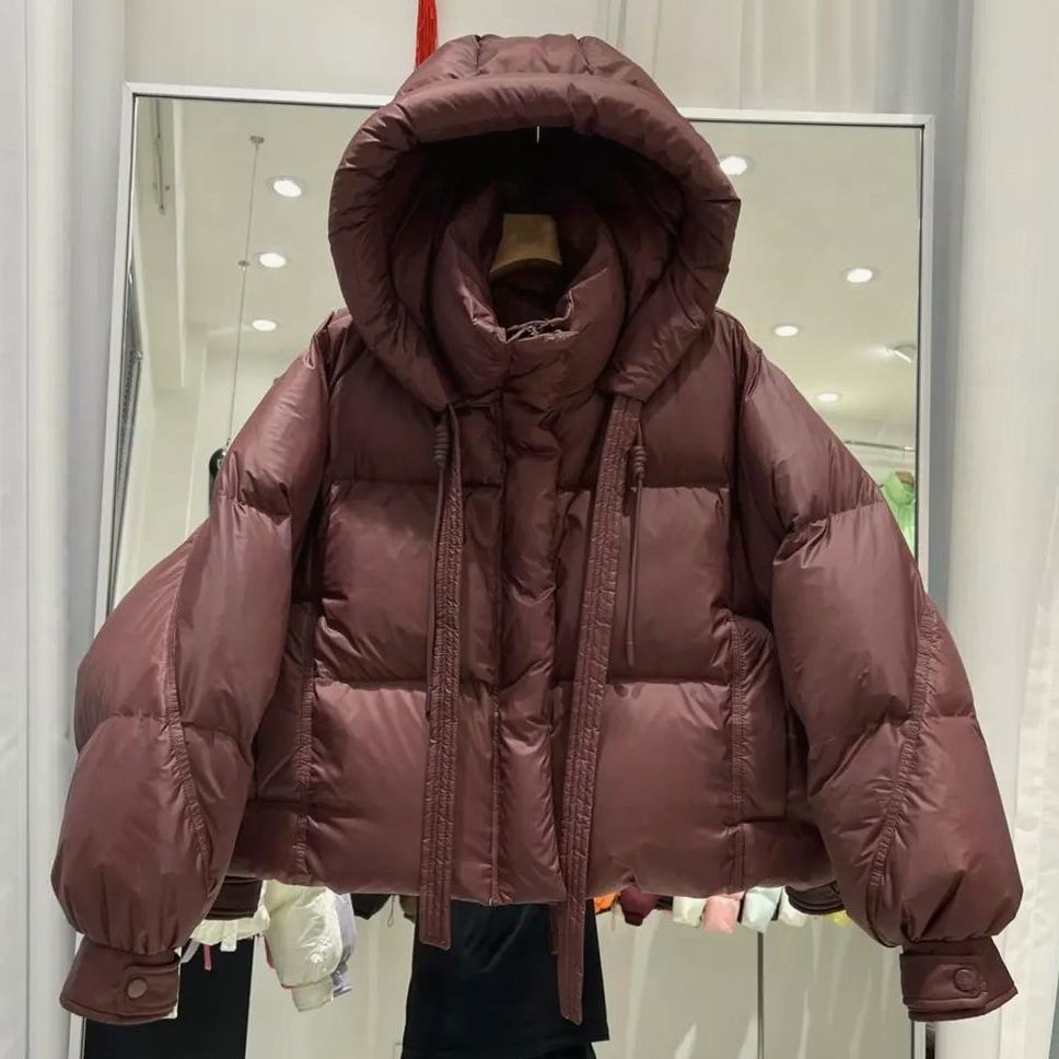 羽绒服女加厚保暖秋冬服2023韩版小个子超短款白鸭绒连帽新款