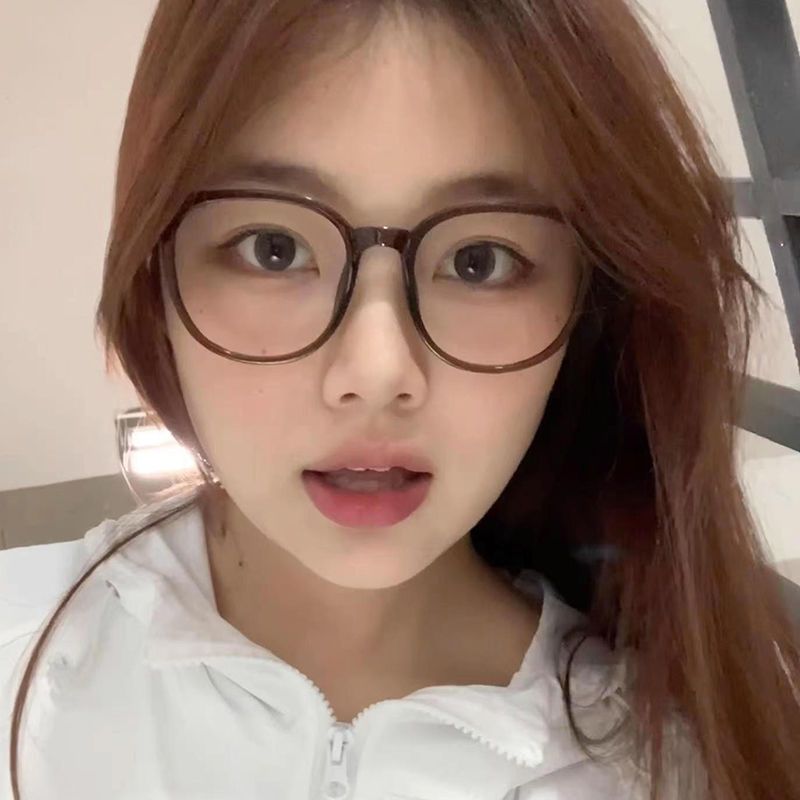 种草!复古显白近视眼镜女学生素颜神器冷茶大框防蓝光瘦脸平光镜