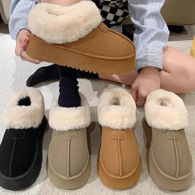 【顺丰发货】低帮雪地靴时尚百搭加厚加绒棉鞋厚底毛毛鞋网红冬季