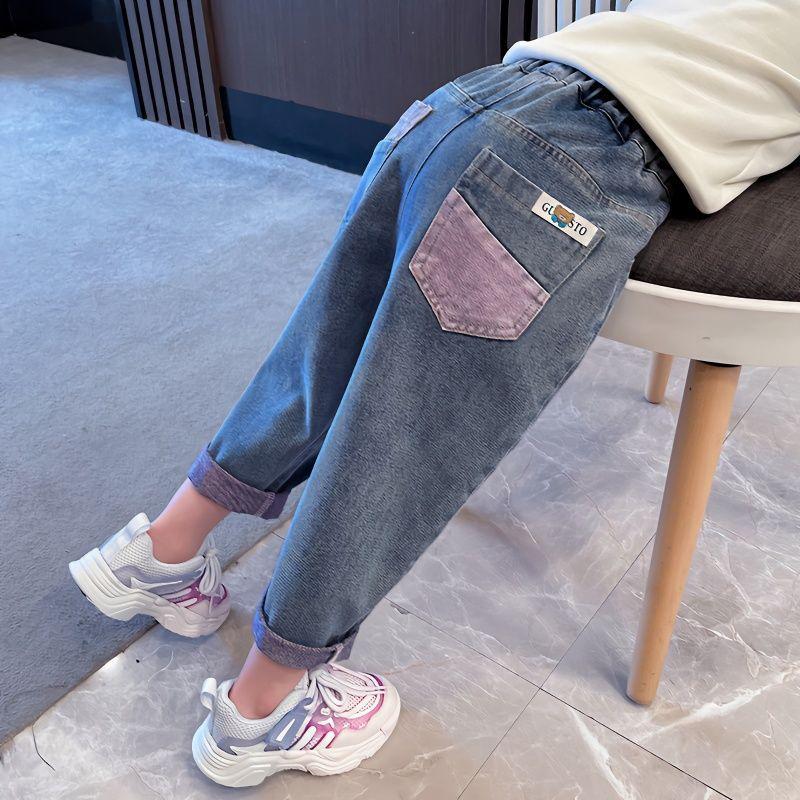 儿童牛仔裤女童裤子秋冬牛仔裤2023新款时髦女宝宝外穿儿童m26