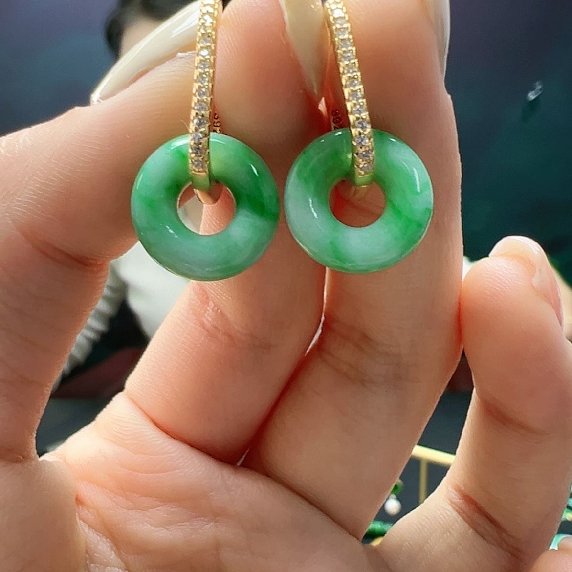 【闪购商品】翡翠耳饰银S925镶嵌