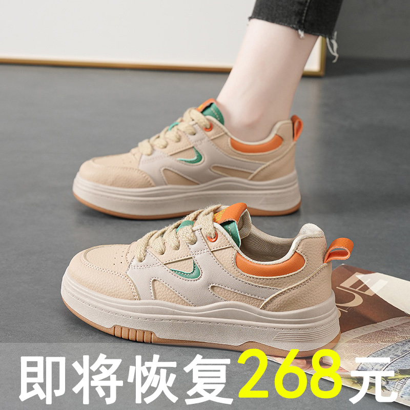 旺贝回力女鞋小码34真皮小白鞋2023秋新款轻便软底运动鞋女高中生