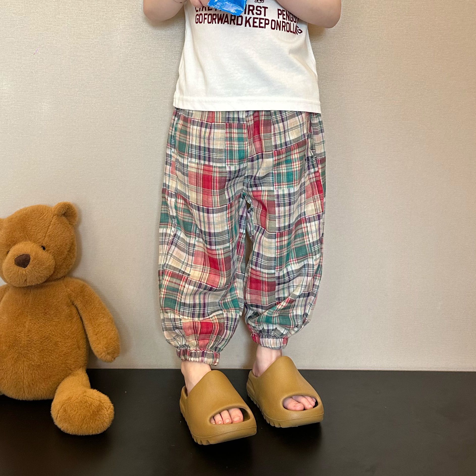 大金家童装2024新品骑马格子防蚊裤