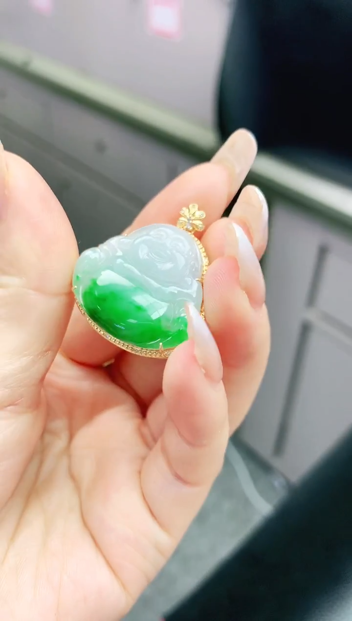 【闪购商品】翡翠颈饰18K金镶嵌1