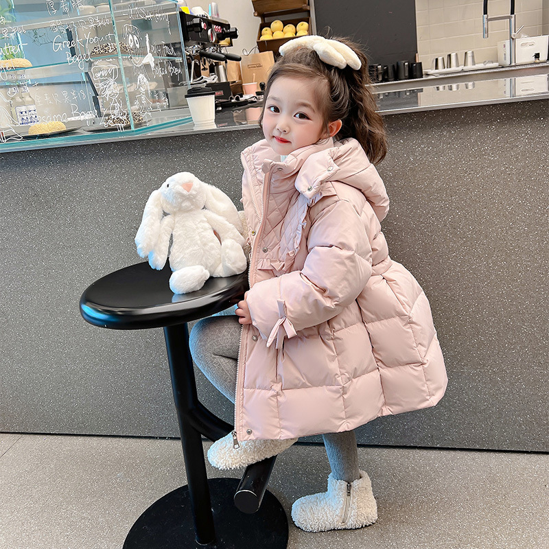 巴拉巴拉恩女童冬季羽绒服2023新款洋气中长款棉袄宝宝冬装棉衣儿