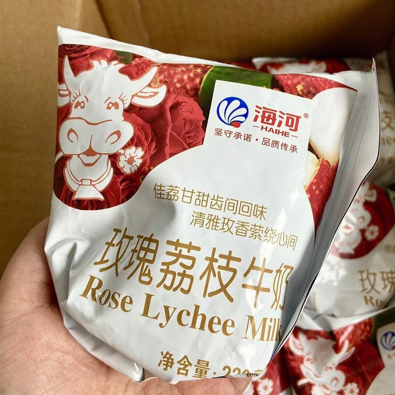 海河玫瑰荔枝牛奶袋装荔枝牛乳椰子牛奶巧克力奶风味奶调制乳饮料