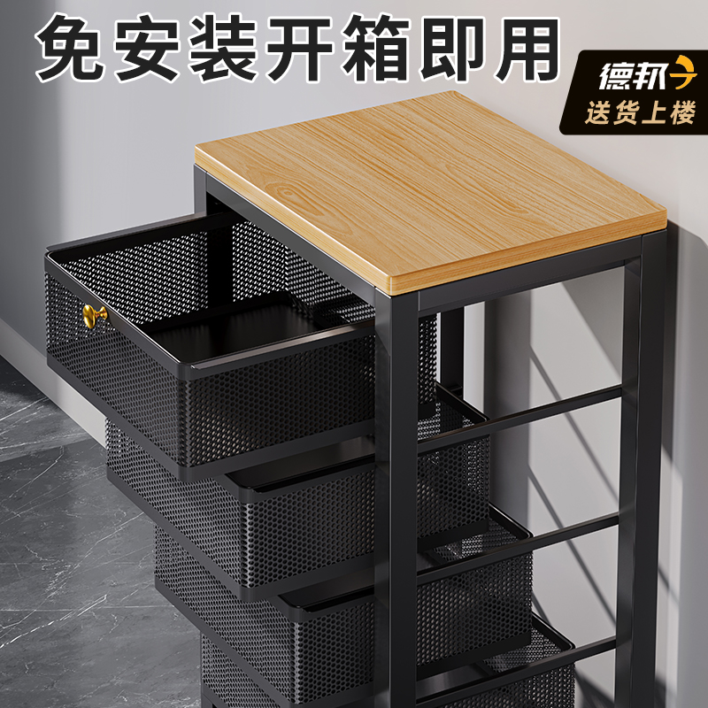 厨房置物架落地多层果篮子收纳架抽拉式多功能夹缝零食储物架
