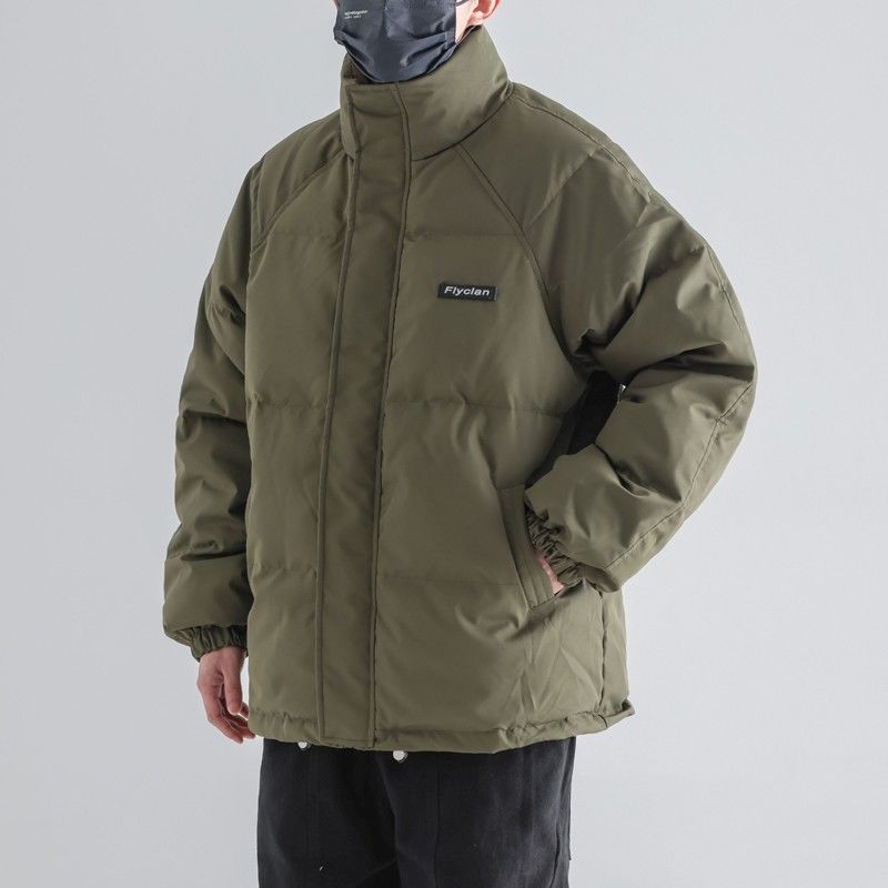 雪中飞日系立领工装羽绒服男士加厚冬季保暖短款外套宽松潮牌白鸭