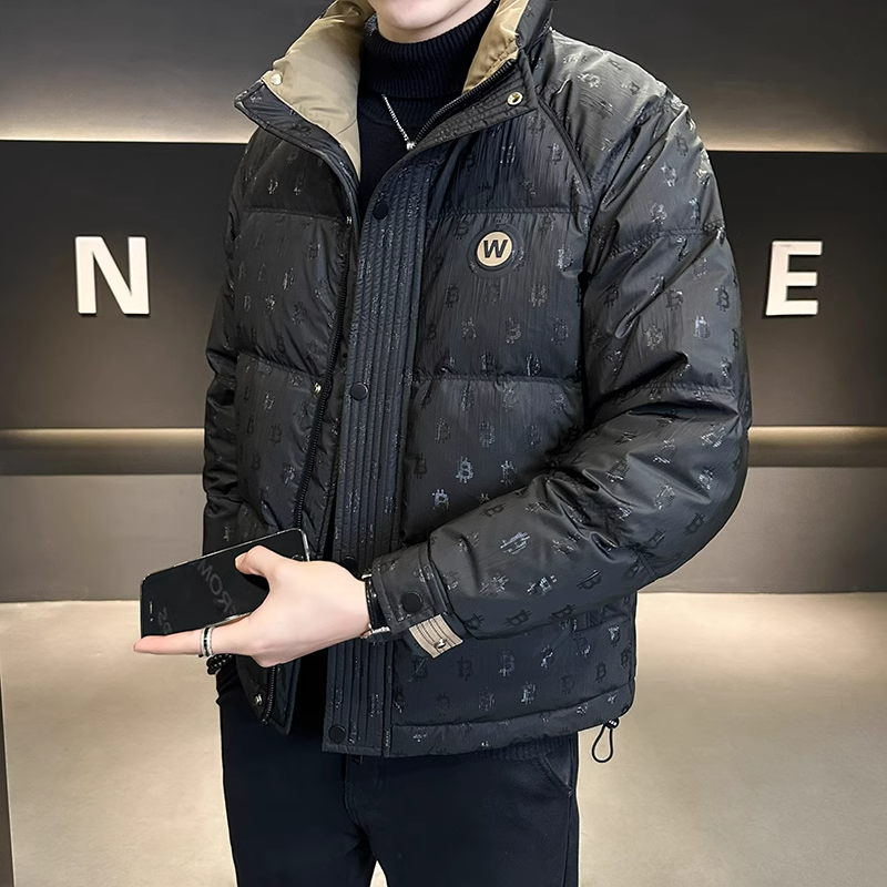 雪中飞轻薄羽绒服男冬季2023新款潮牌立领加厚男装高端潮流短款男